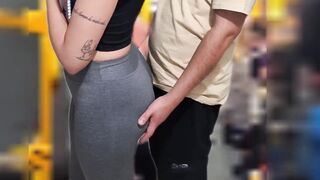 Slutty Student Gets Cumshot in Public on the Bus