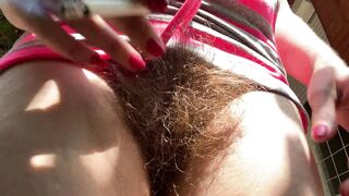hairy bush outdoor two cigarettes