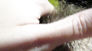 Super hairy bush girl with big clit masturbation and orgasm
