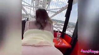 Slut get fucks in public on the Ferris wheel