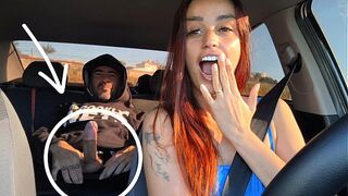 Slutty app driver caught passenger masturbating from behind and fucked him without a condom!