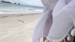 Crazy milf jerks me off in front of passersby