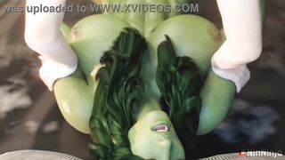 NinNinja3D - Black Widow x Futa She-Hulk