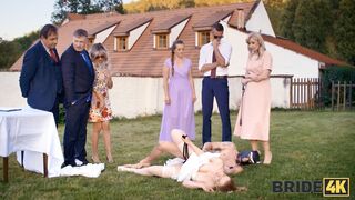 BRIDE4K. Blonde bride with natural tits enjoyed a good fuck on her kinky wedding