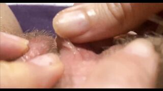 Big clit orgasm closeup