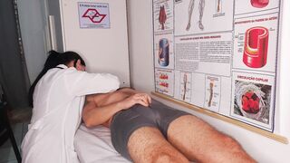 Erection in front of the nurse