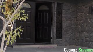 Husband Walks In On His Blonde Hotwife Getting Fucked Hard