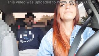 Slutty app driver caught passenger masturbating from behind and fucked him without a condom!