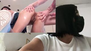 Asian girl caught masturbating and fucked in the ass