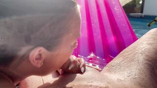 Blowjob in the Public Pool and Then We Went Home to Continue