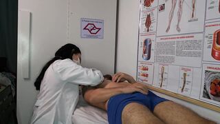 Nurse gets excited when she sees her patient's erection