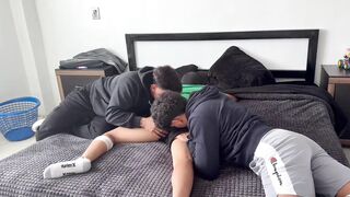 Sucking my soccer player friend's ass