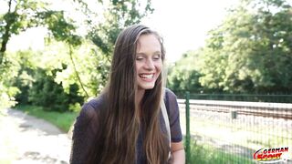 GERMAN SCOUT - Natural Girl Riddy with hairy Pussy get multiple Orgasm at Pick Up Casting