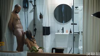 Shower together ️ It's easier to clean face from cum