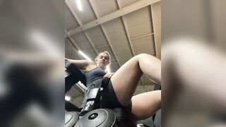 Cumming in the public gym