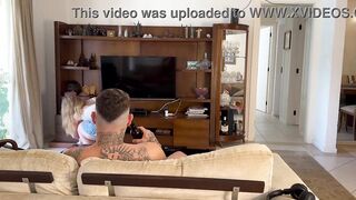#ANAL Hot blonde seducing Brunão until she gets a cock in her ass.