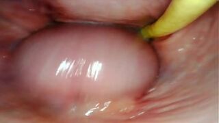 HOT INTERNAL POV. CAMERA INSIDE HER PUSSY WHILE I FILL HER WITH CUM