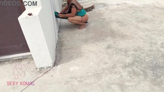 Komal went to the terrace and called her friend after her.