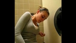 Public toilet masturbation and orgasm
