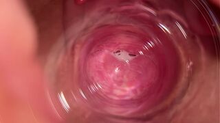 Camera deep inside Mia's vagina