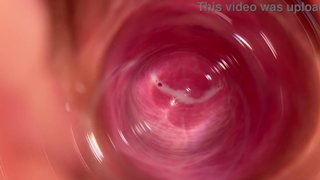 Camera deep inside Mia's vagina