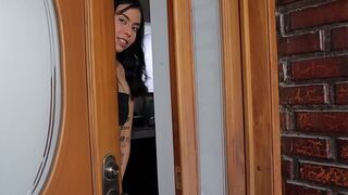 NEIGHBOR GOOD MORNING, I WOULD LIKE A GLASS OF WATER, NEIGHBOR WHAT ARE YOU DOING NAKED? YOUR BOYFRIEND CAN SEE US?