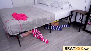 Tiny Teasers Get Their Pussies Plowed After Losing Hide and Seek