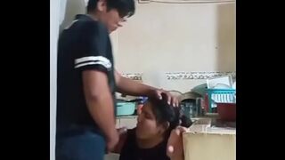 Alone with my maid, my wife almost caught us