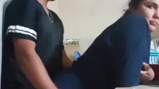 Alone with my maid, my wife almost caught us