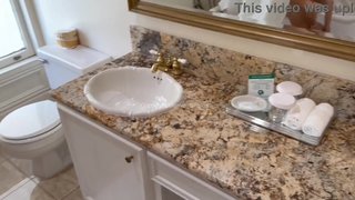 He spies on his half-sister in the shower and she sucks his dick