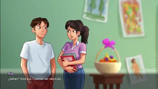 Masturbating next to a perverted MILF who helps me - Summertime saga