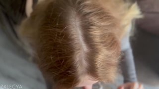 I watched Netflix with a hot blonde & cum in mouth