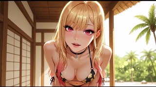Marin having rought sex on a private beach (AI-Generated)
