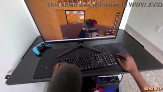 Sucking my step-bro Dick While He Plays Videogames