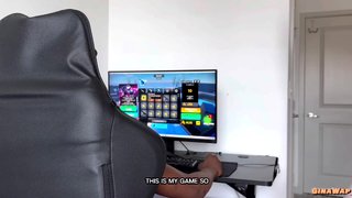 Sucking my step-bro Dick While He Plays Videogames