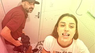 Slut being fucked by a stranger in the bathroom of a bar!