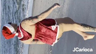 I found Mrs. Claus getting ready to hand out presents, and I was the first to receive one.
