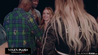 BLACKEDRAW Tiny Redhead Madi Collins Goes Airtight In Her First BBC Gangbang