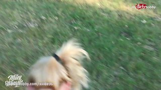 - German MILF blows twice and creampied outdoors