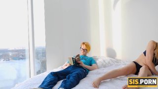 SISPORN. Blonde has sex with stepbro near her relaxed BF