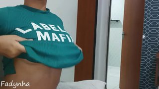 maid comes to work wearing a short dress (dyke likes cock)