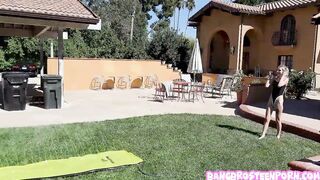 Teenie blonde Kate Bloom playing Slip and Slide and Suck!