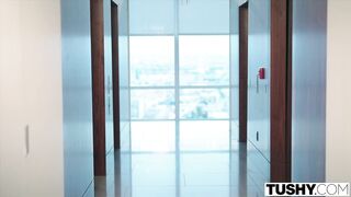TUSHY Sultry Actress Emily gets DPed by her two co-stars