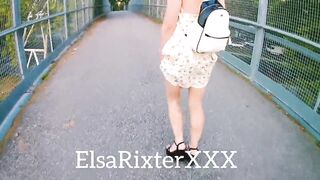 A long walk without underwear in the city. ElsaRixterXXX