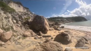 I gave my pussy on a deserted beach.