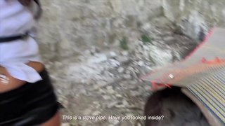 Three workers fucked a fragile boss at a construction site