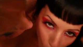 2 hot Punkgirls do a double Blowjob while smoking