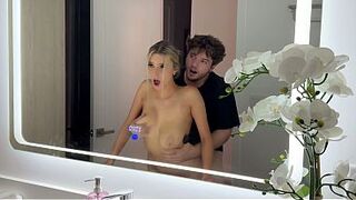 All Natural Big Tits Blonde Fucked In Front Of Mirror - Cas Summer - Luke Cooper