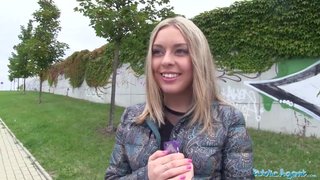 Public Agent Cute Russian with bald shaven pussy