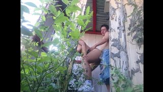 The perverted old stepfather fucks his beautiful, busty, curvy stepdaughter in the country house
